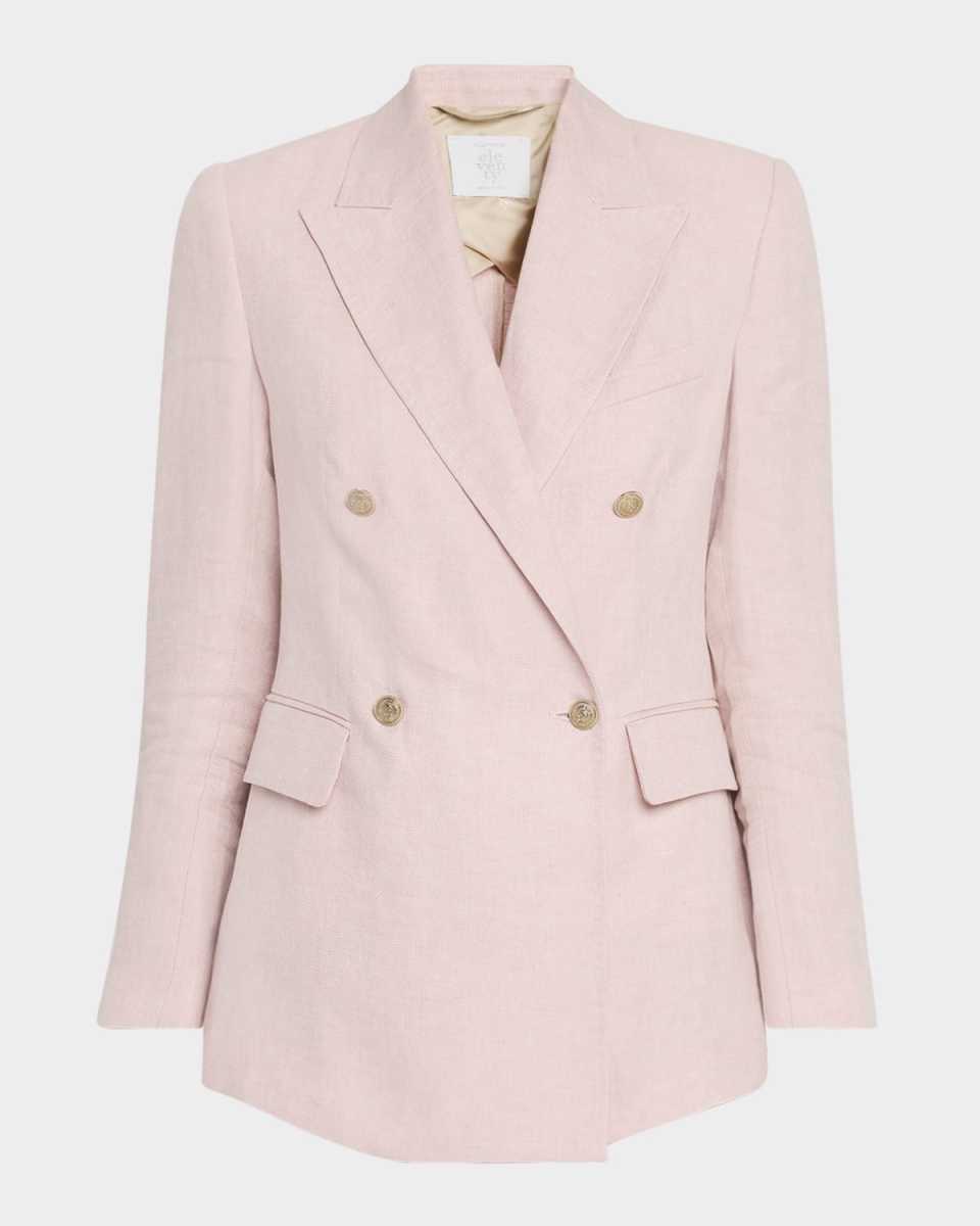 Double-Breasted Linen Blazer
